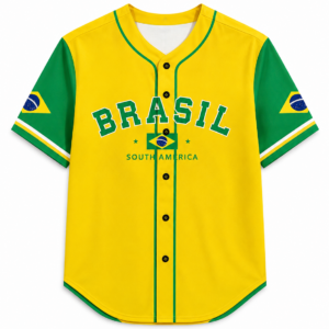 Aesthetic Post Men's Brasil South America Print Baseball Jersey